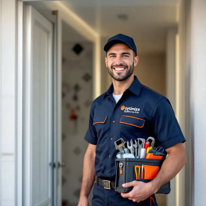 Técnico eletricista certificado DGEG da Optimize Eléctrica a reparar instalação eléctrica em Lisboa